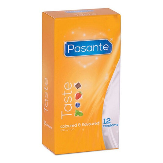 Condoms Pasante Taste 12 Pieces Blueberry / Mint / Strawberries /